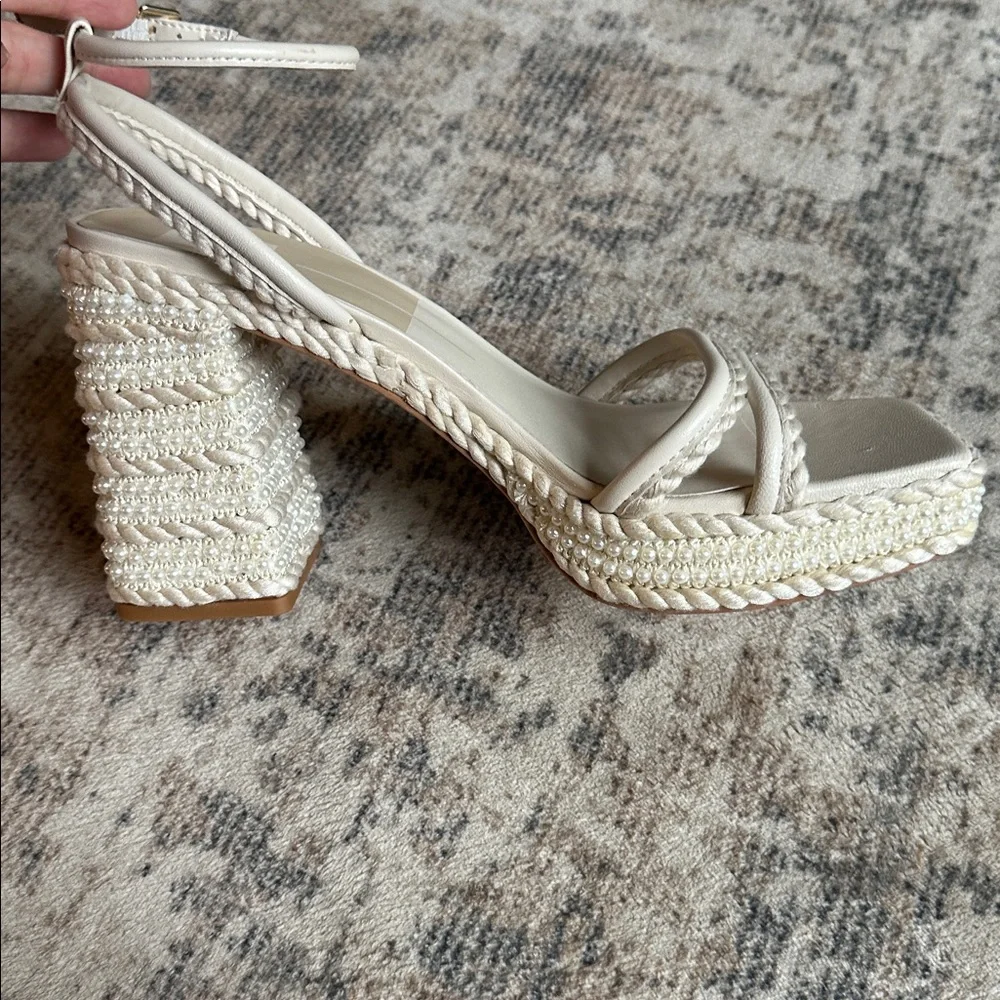 Dolce Vita Women's Agnes‎ Pearl Beaded Platform Dress Sandals